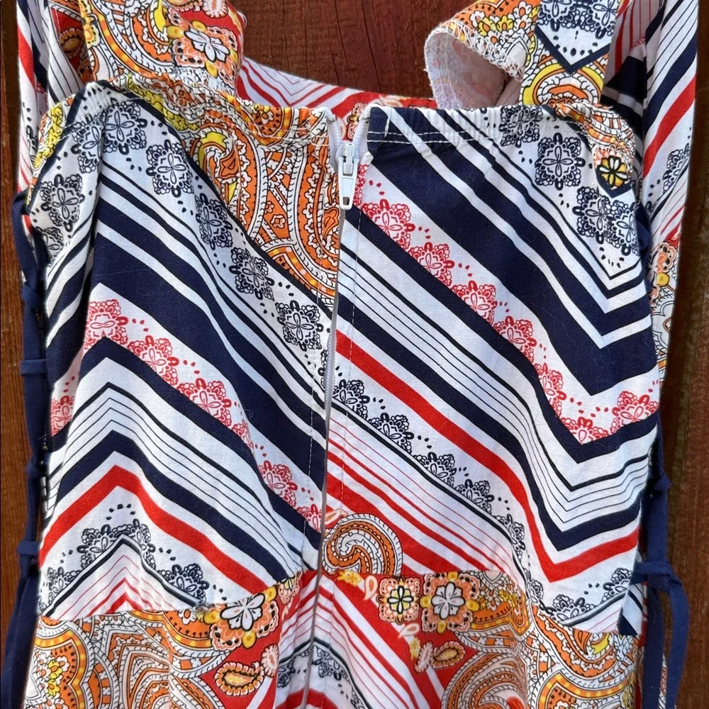 R Wish Girls Paisley & Chevron Printed Skater Dress — Size XL (14/16)